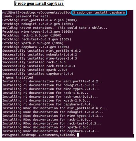 capybara is successfully installed